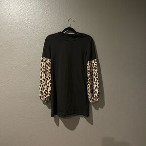 XS Black and Leopard print dress, SHEIN, 100% Cotton
